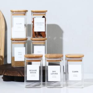 18-teiliges-set-quadratischer-gewuerzglaeser-pfeffergewuerzflaschen-pfefferpulverflaschen-240-ml-gewuerzbehaelter-aus-bambusholz-und-glas-quadratische-gewuerzflaschen